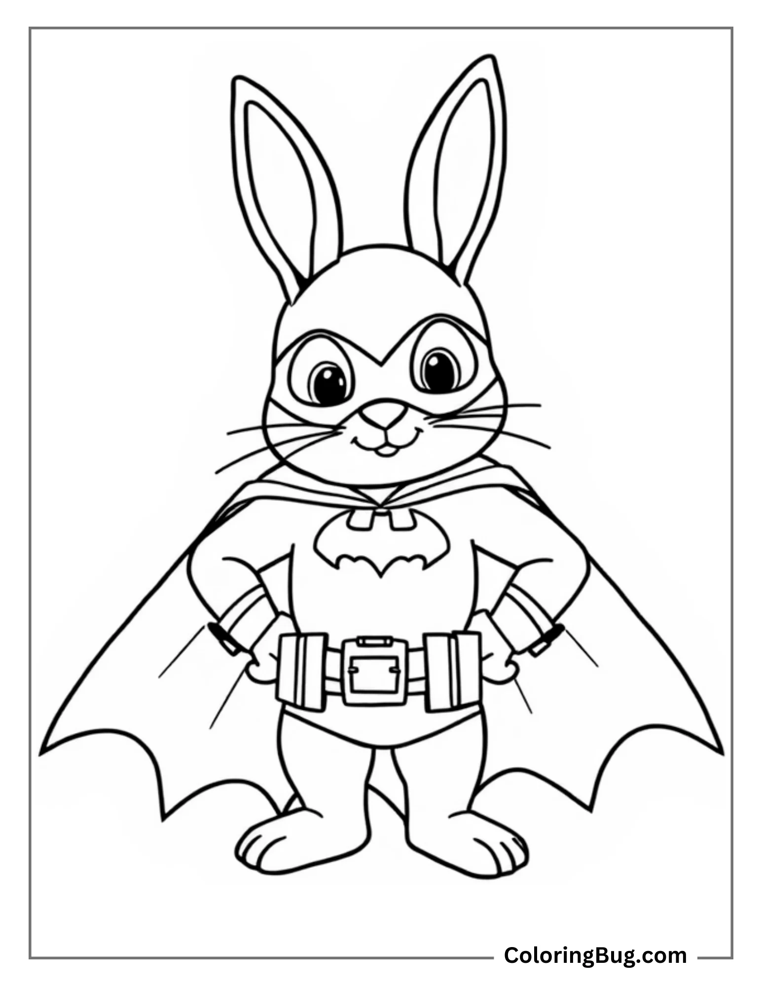 Rabbit Batman Coloring Sheet