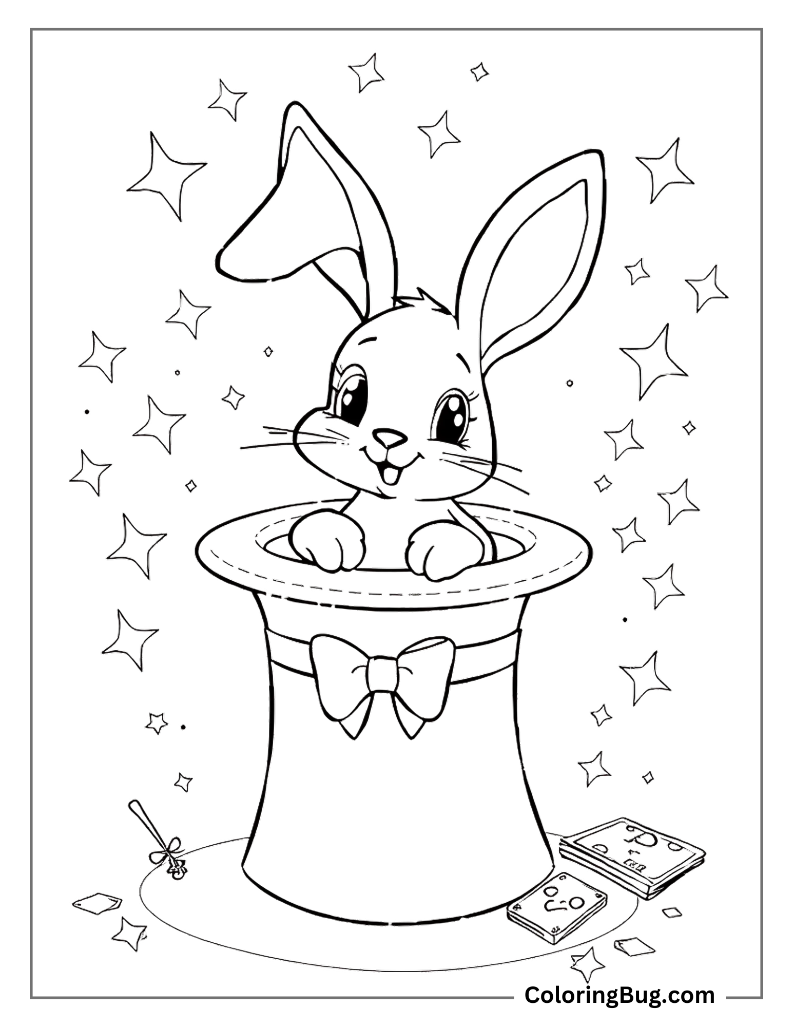 A Magic Rabbit Coloring Sheet