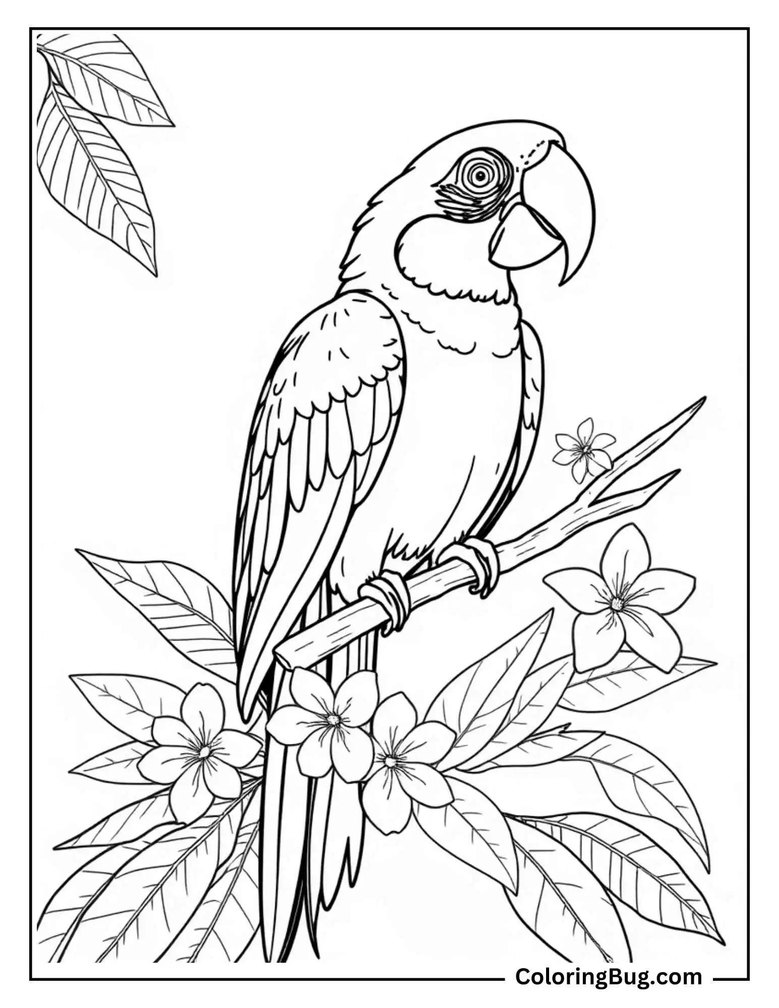 A Parrot with Leaves
