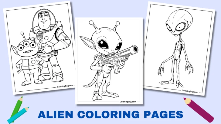 40 Alien Coloring Pages (Free Printable PDFs)