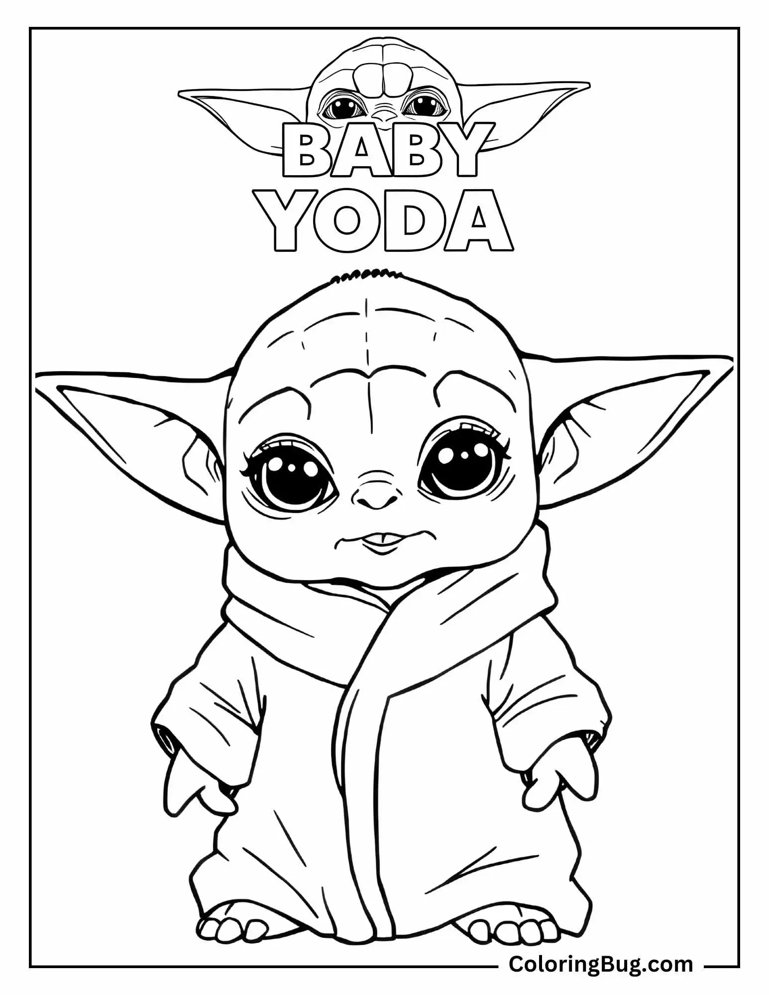 Baby Yoda Coloring Sheet