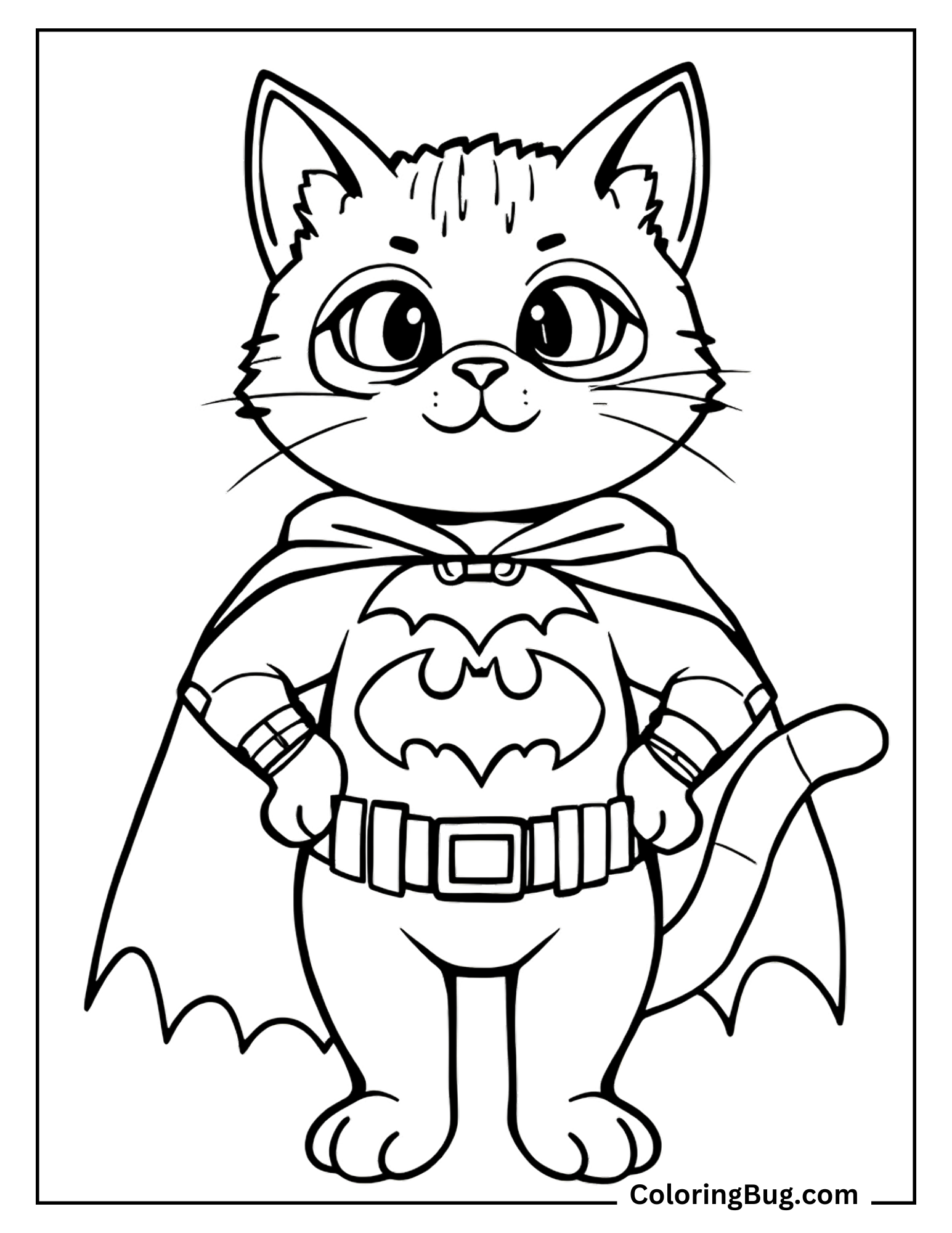 Batman cat coloring sheet