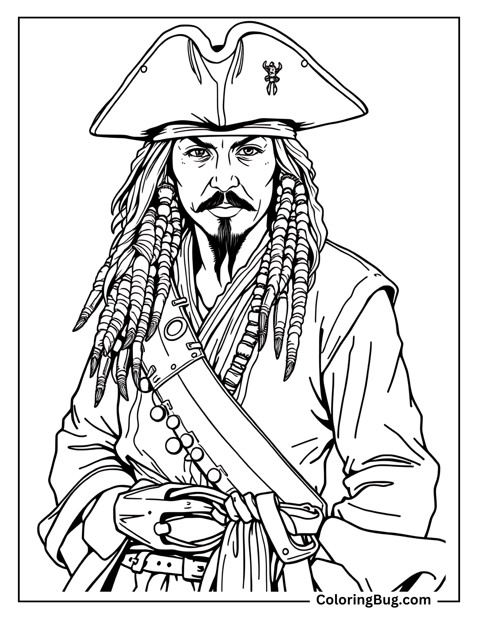 Captain Jack Sparrow Coloring Sheet