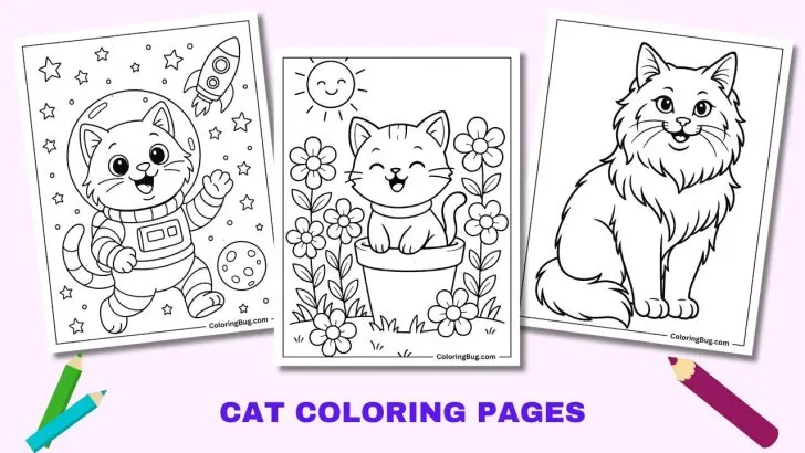 60 Cat Coloring Pages (Free Printable PDFs)