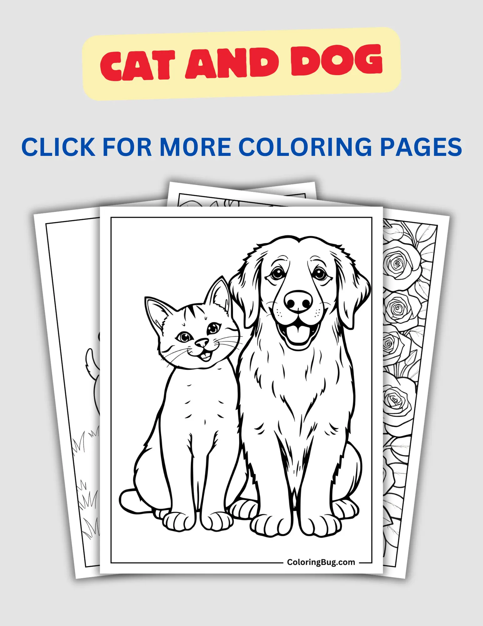 Cat and Dog Coloring Pages