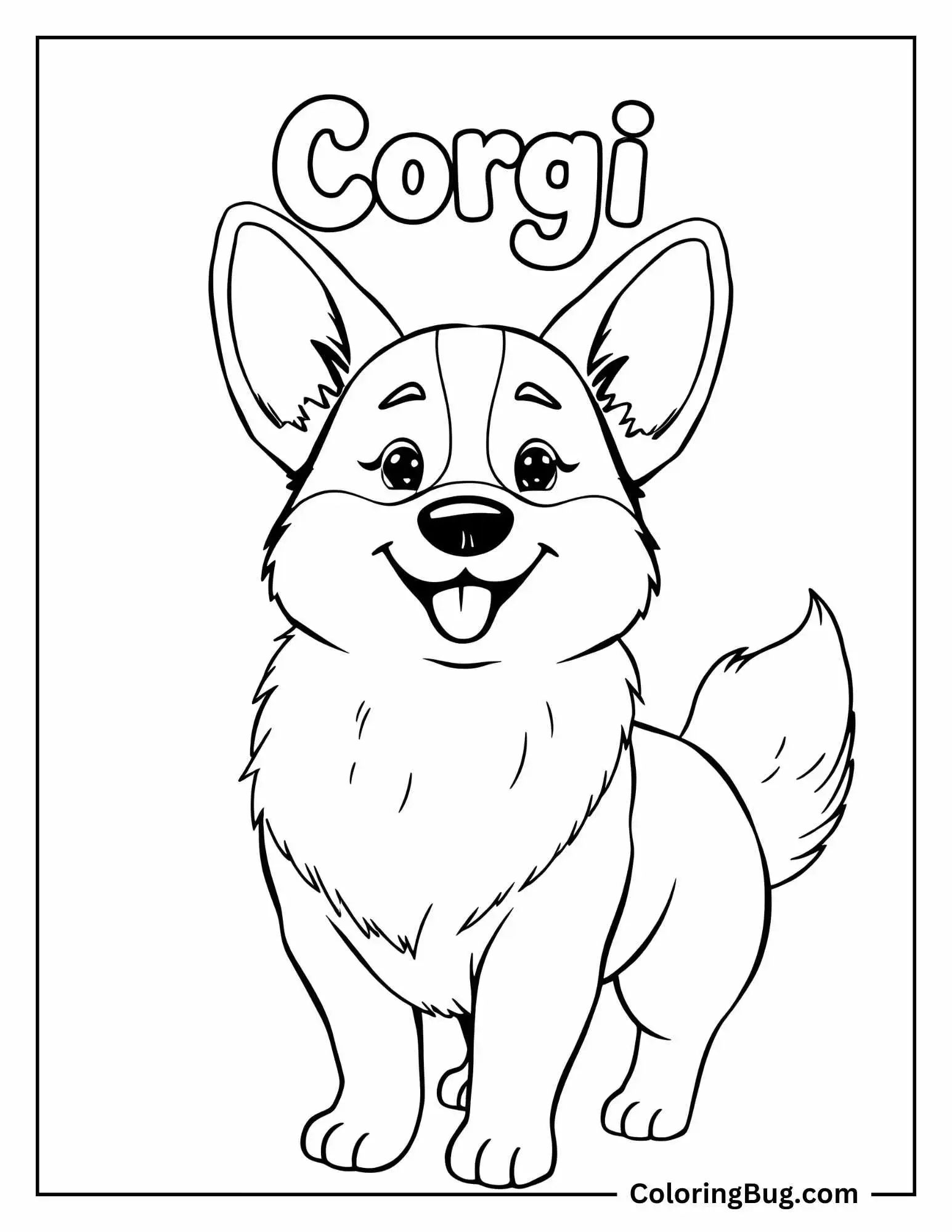 Corgi with text Coloring Sheet