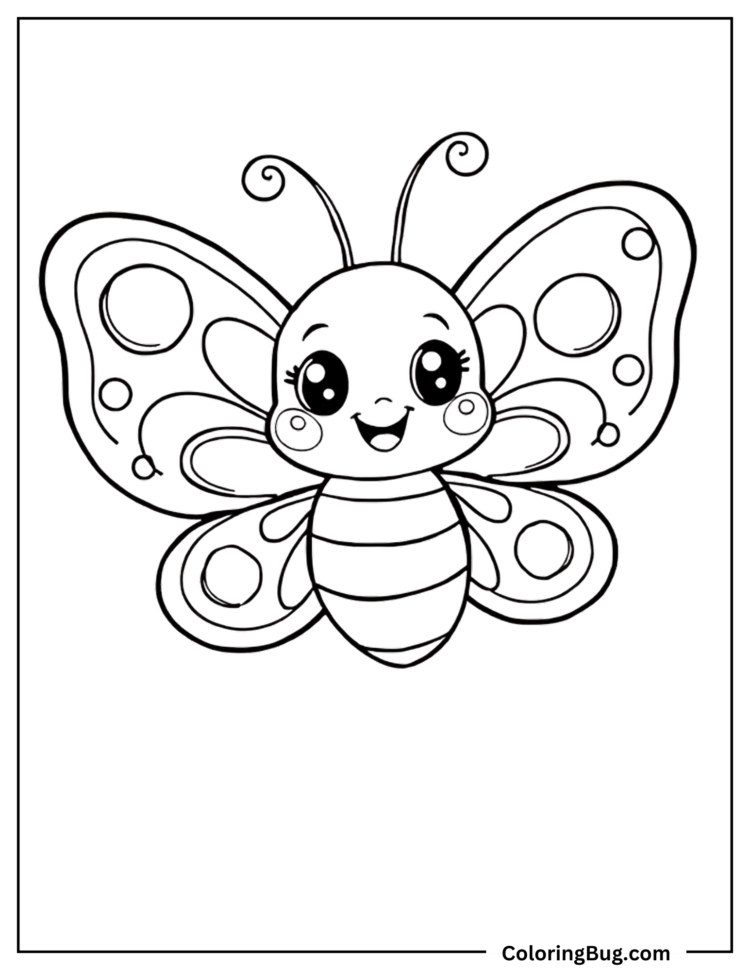 Cute Butterfly Coloring Sheet