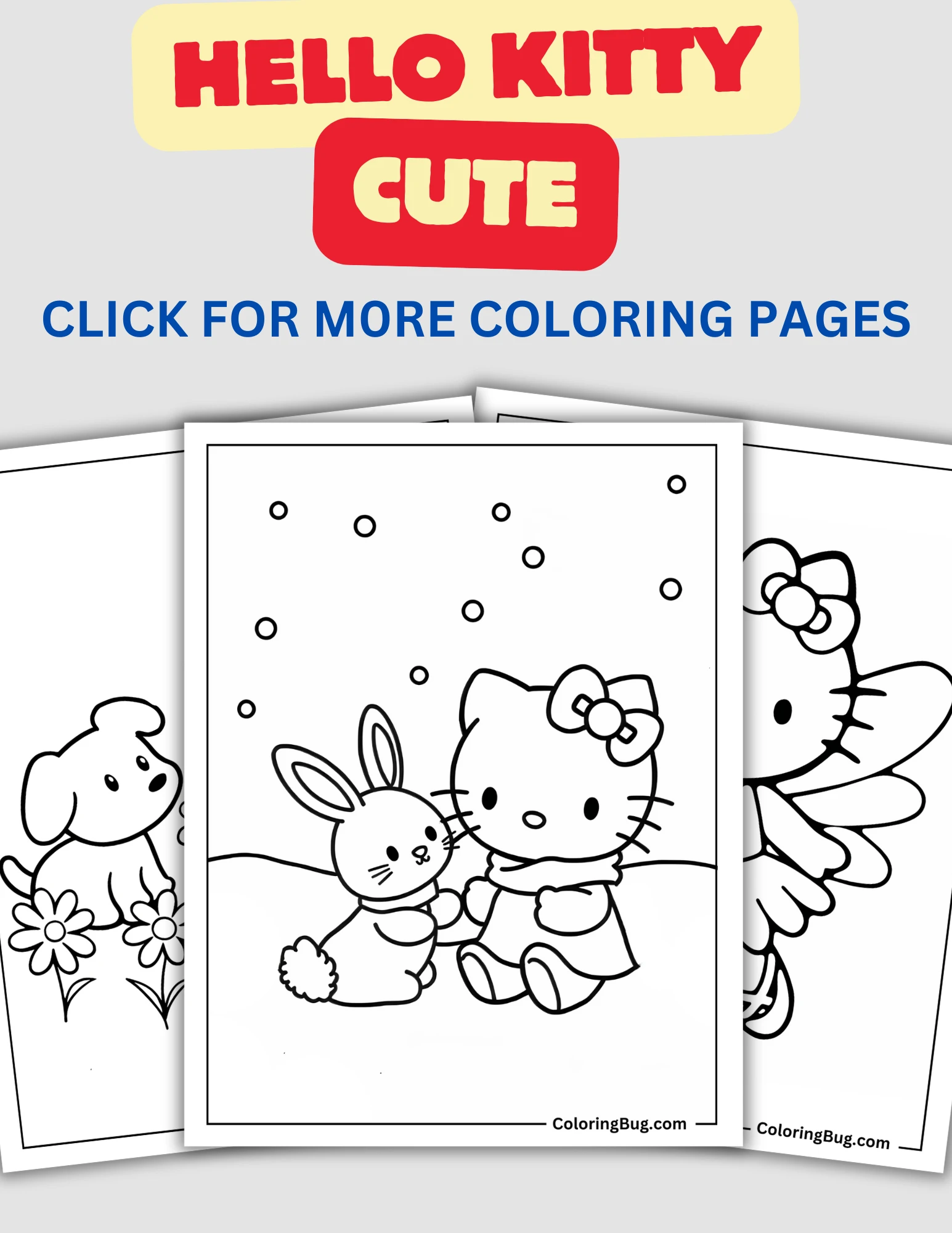 Cute Hello Kitty Coloring Pages