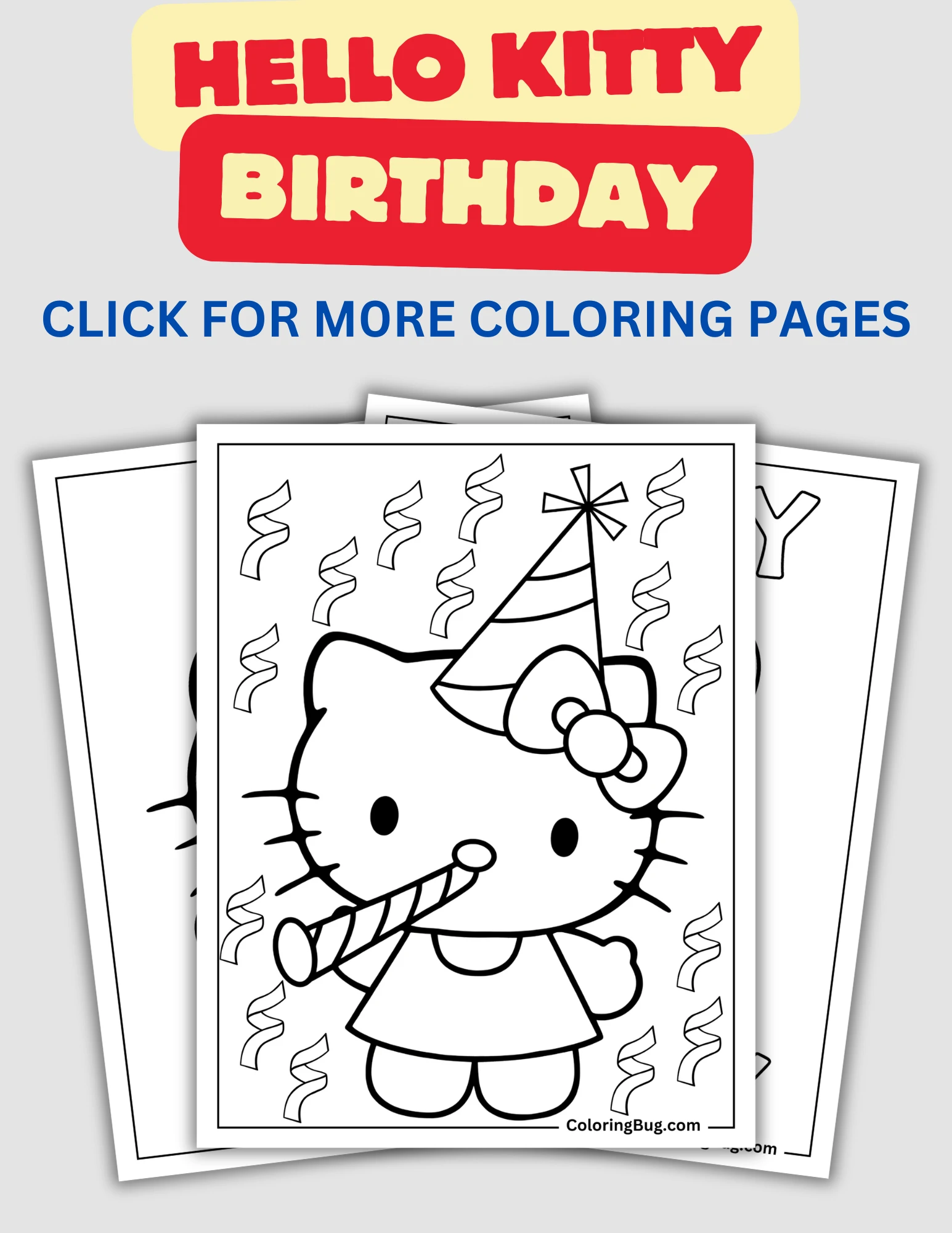 Hello Kitty Birthday Coloring Pages