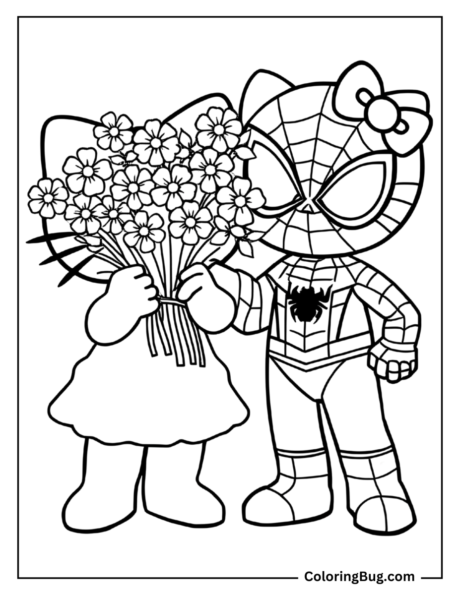 30 Hello Kitty and Spiderman Coloring Pages (Free Printable PDFs)