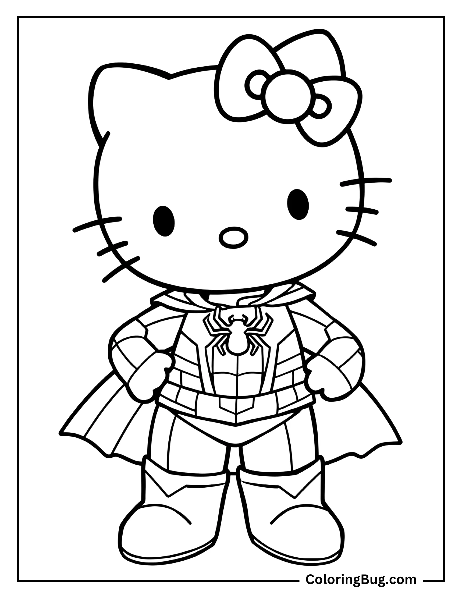 30 Hello Kitty and Spiderman Coloring Pages (Free Printable PDFs)