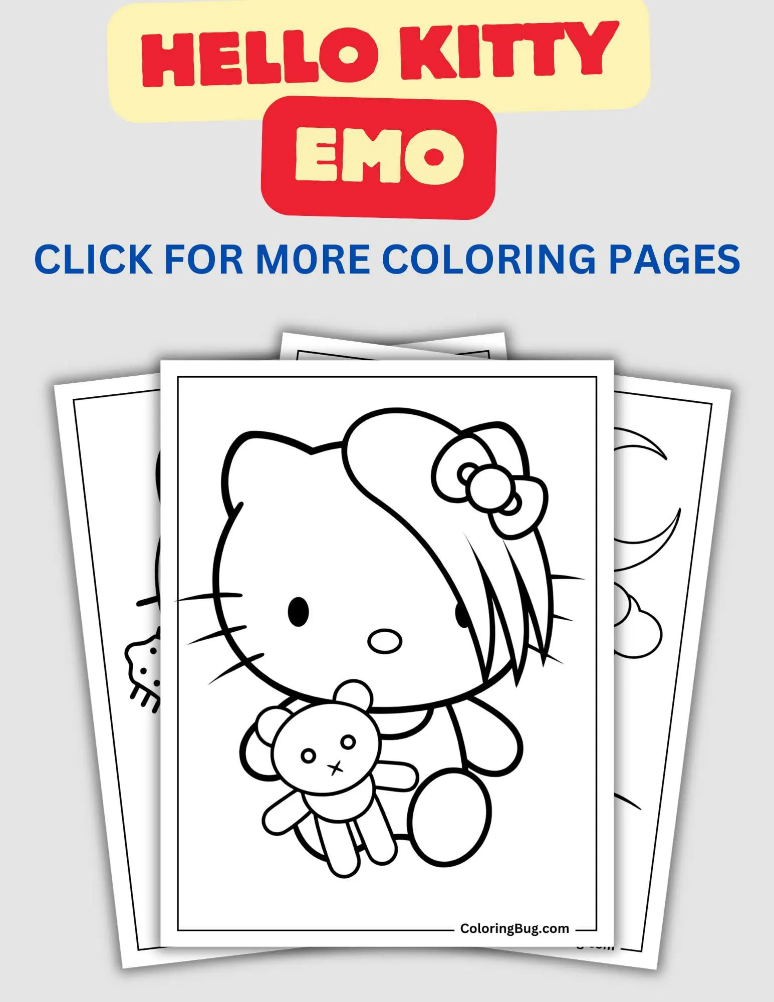 Hello Kitty Emo Coloring Pages