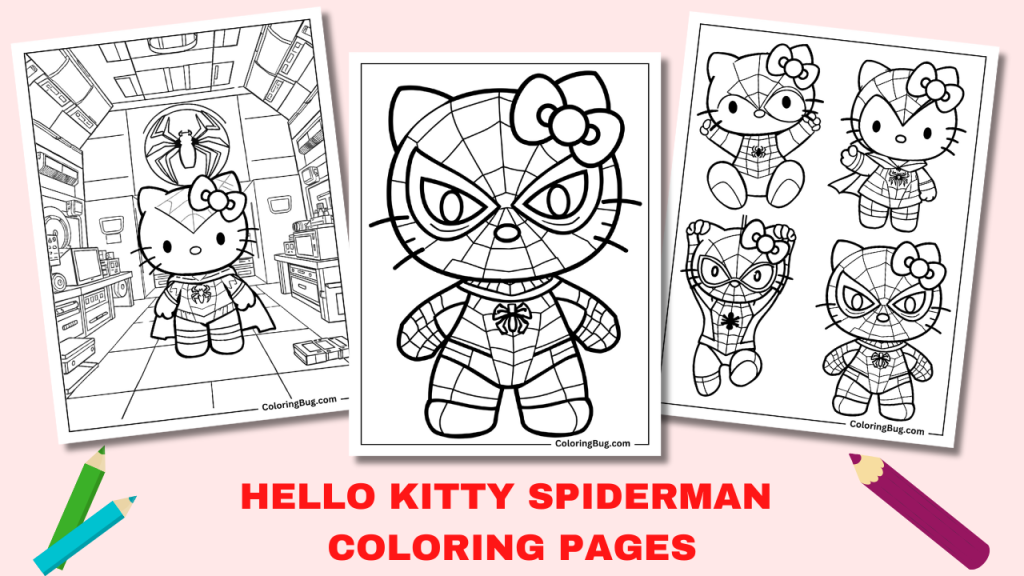 30 Hello Kitty and Spiderman Coloring Pages (Free Printable PDFs)