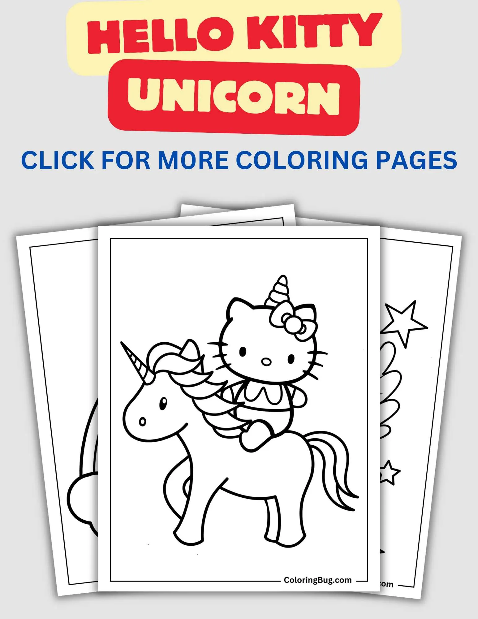 Hello Kitty Unicorn Coloring Pages