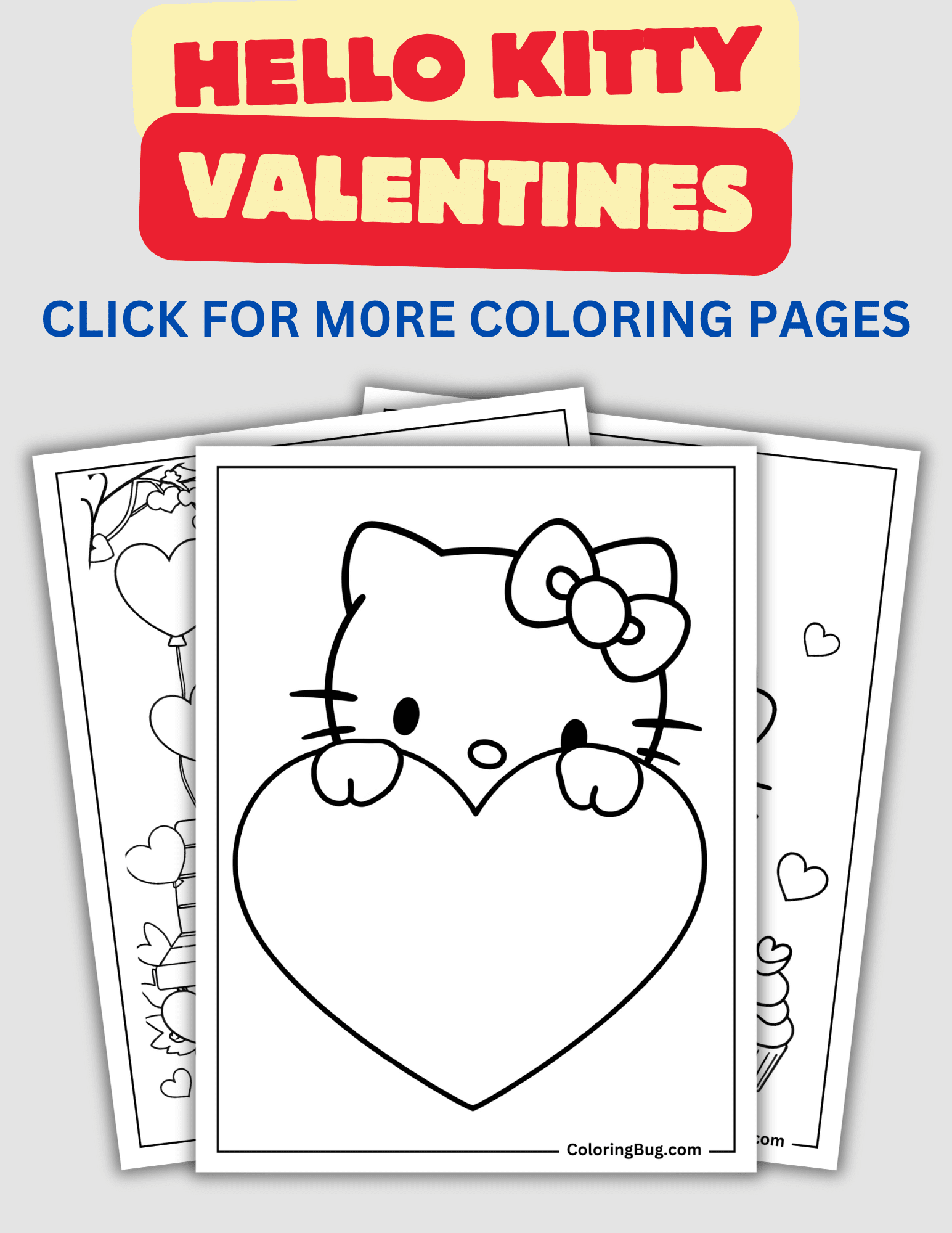Hello Kitty Valentines Coloring Pages