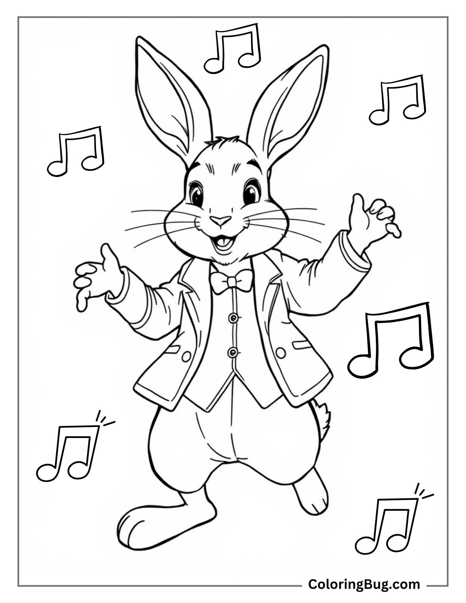 Peter Rabbit Dancing Coloring Sheet