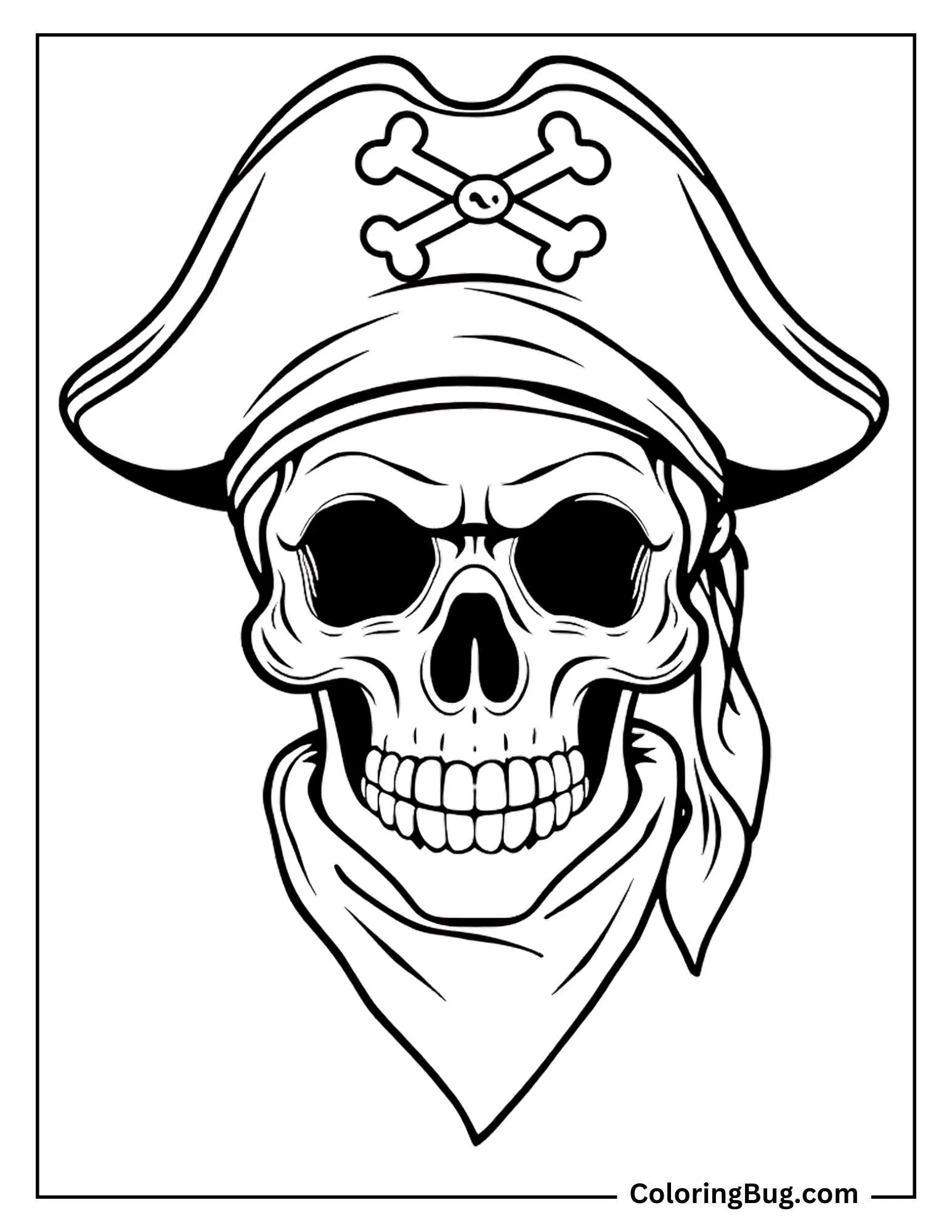 Pirate Skull Coloring Sheet