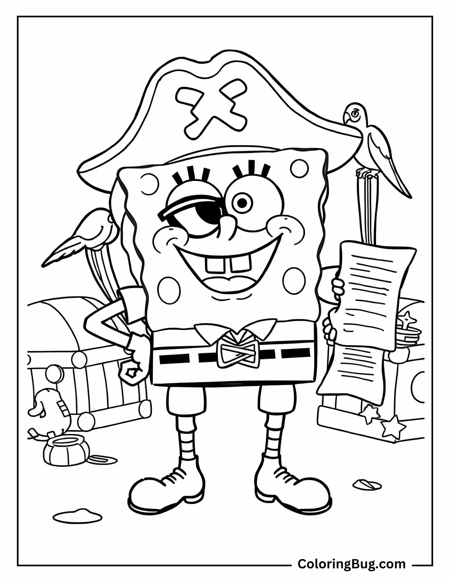 Pirate Spongebob Coloring Sheet