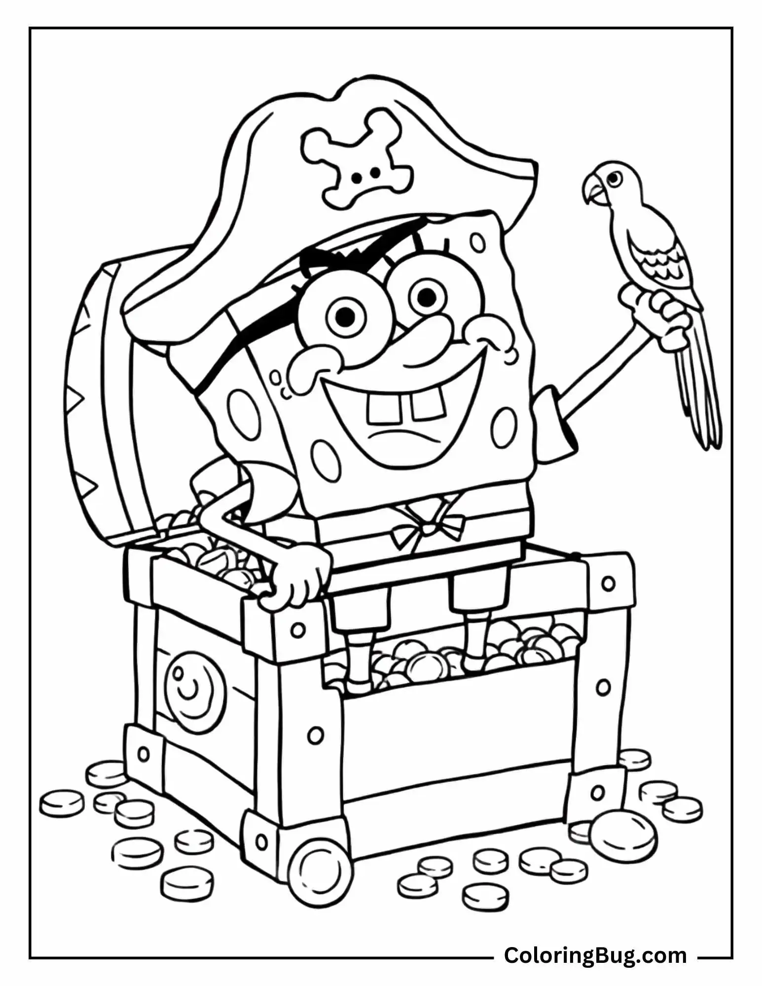 Pirate Spongebob Coloring Sheet