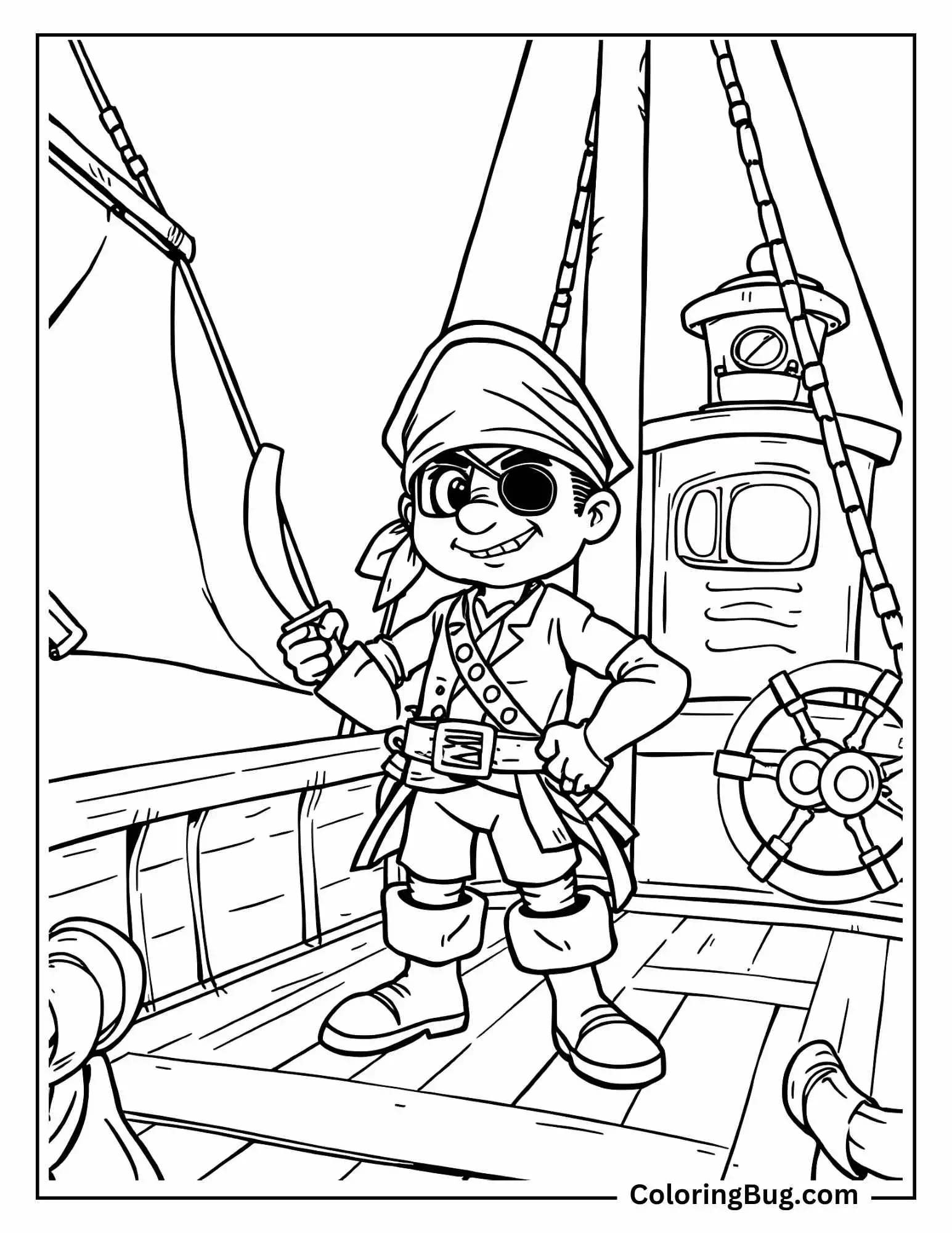 Playful Pirate Coloring Sheet