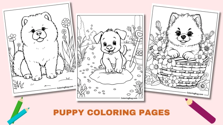 50 Puppy Coloring Pages (Free Printable PDFs)