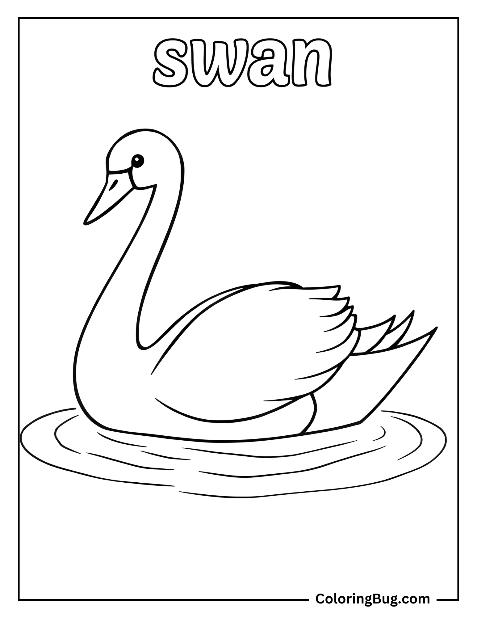 swan spelling coloring sheet