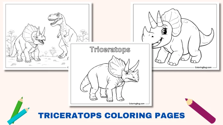 22 Triceratops Coloring Pages (Free Printable PDFs)