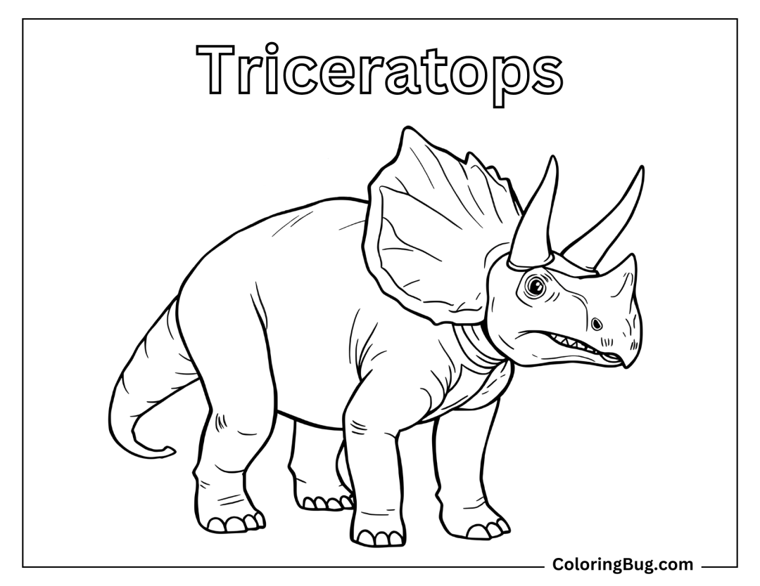 22 Triceratops Coloring Pages (Free Printable PDFs)