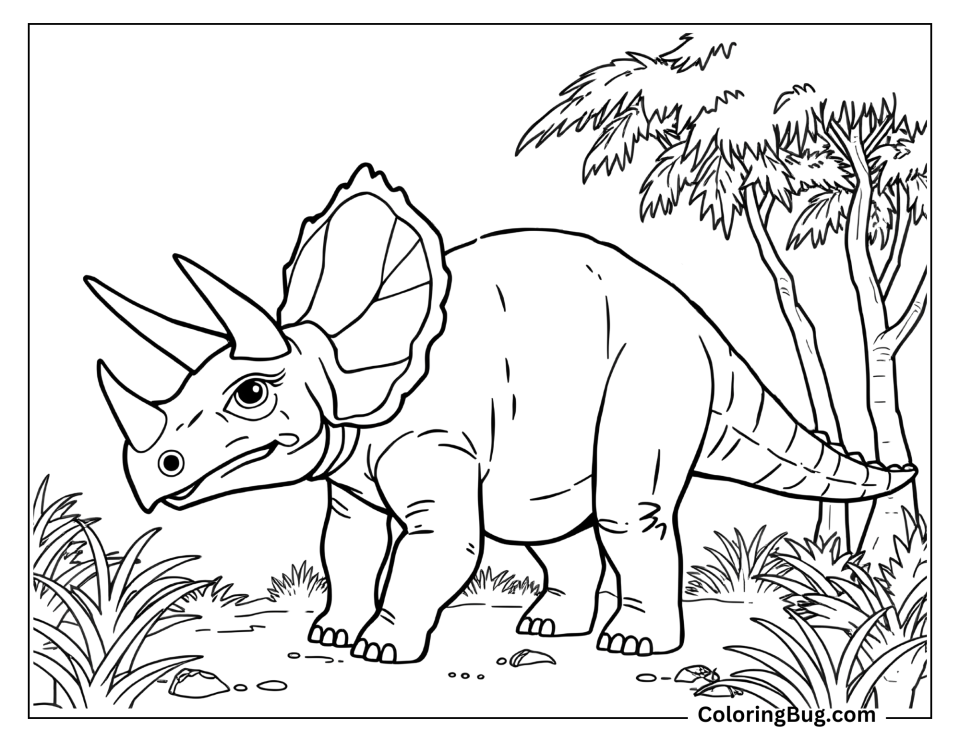 22 Triceratops Coloring Pages Free Printable PDFs 
