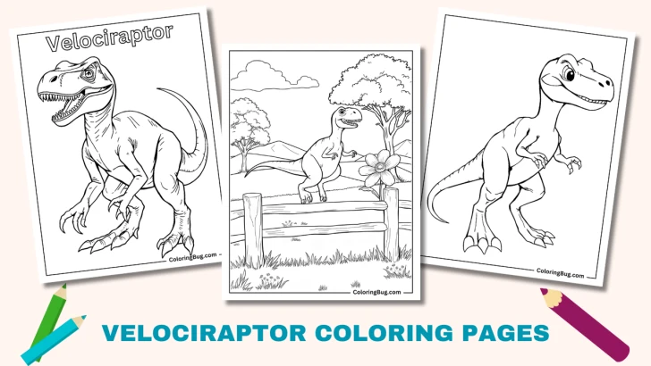 30 Velociraptor Coloring Pages (Free Printable PDFs)