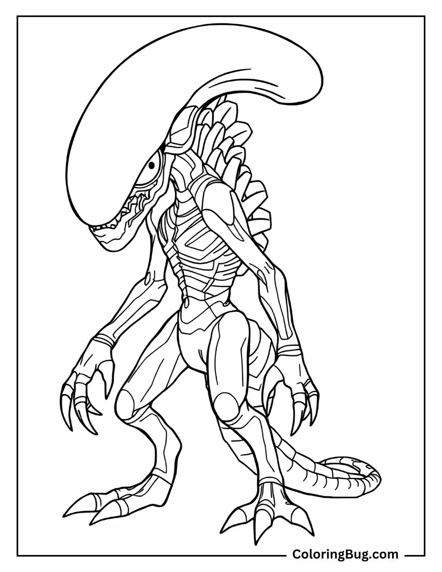 Xenomorph Alien Coloring Sheet