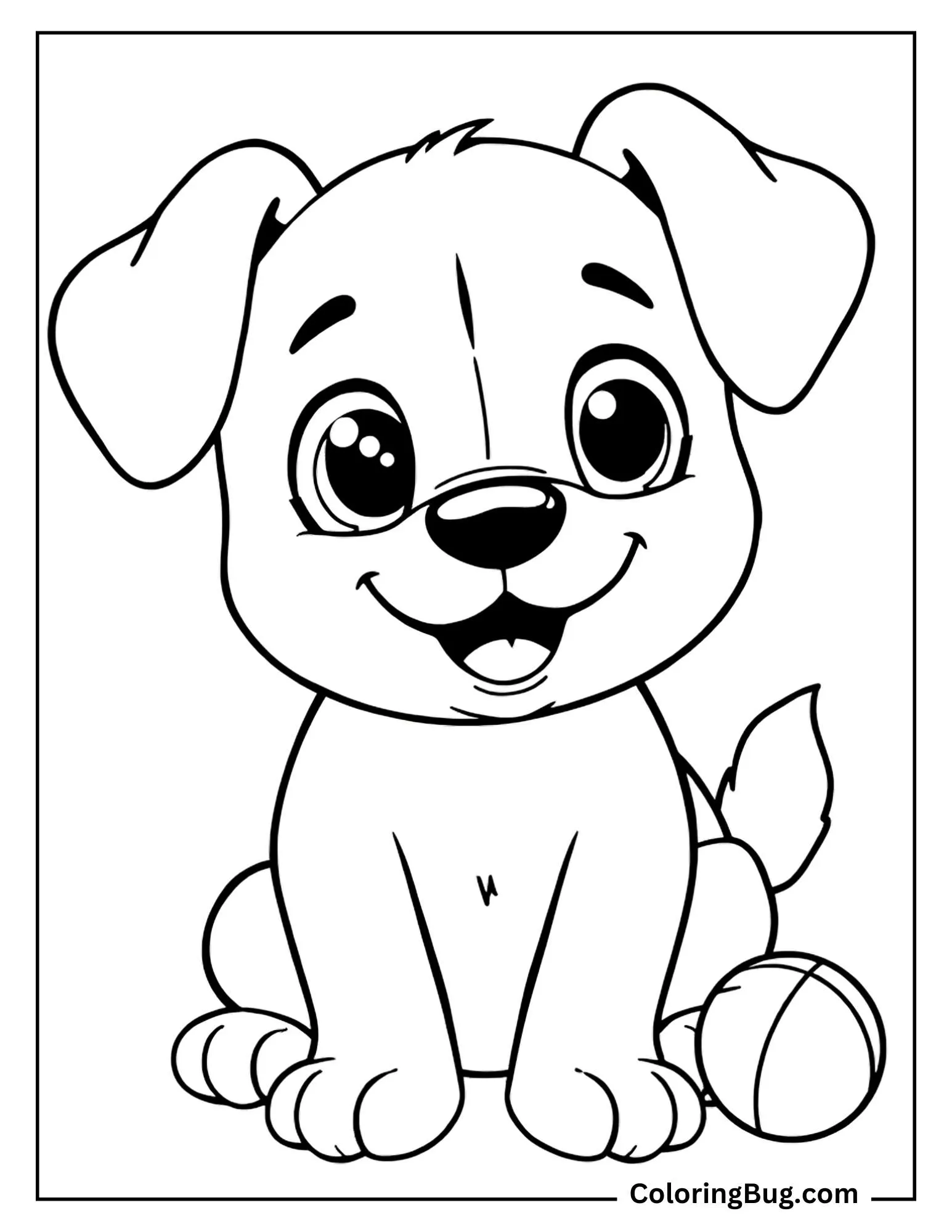 kawaii dog coloring sheet