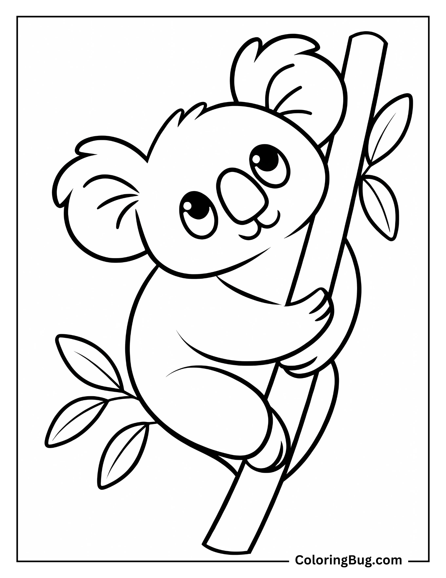 Adorable Koala coloring Sheet