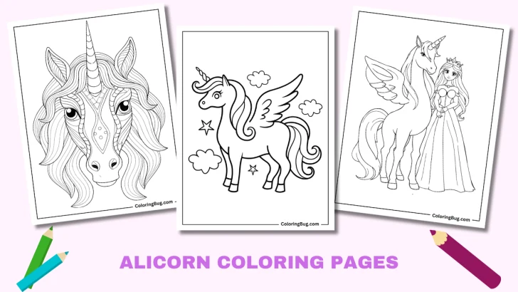 50 Alicorn Coloring pages (Free printable PDFs)