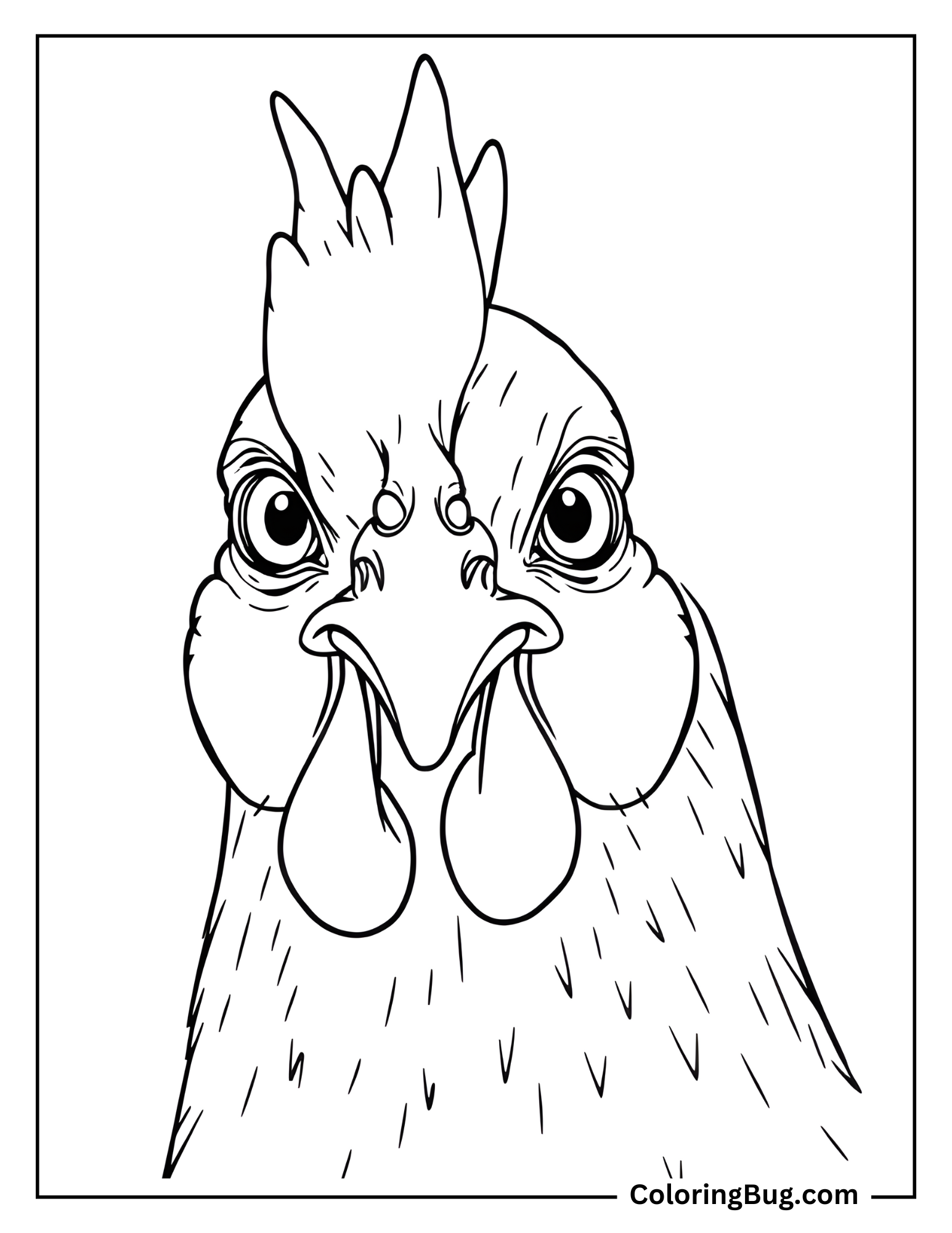 Chicken Face Coloring Sheet