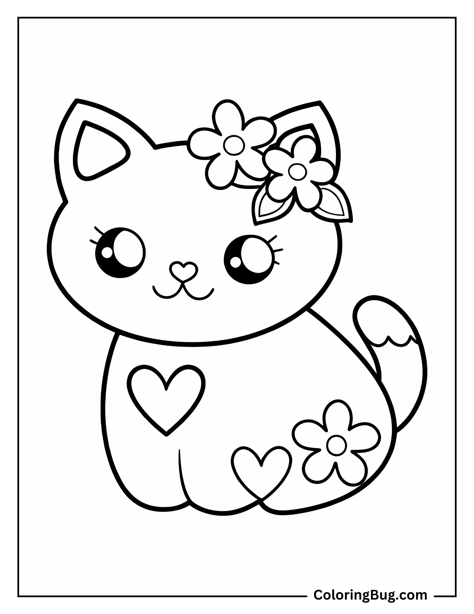 Cute Cat Coloring Sheet