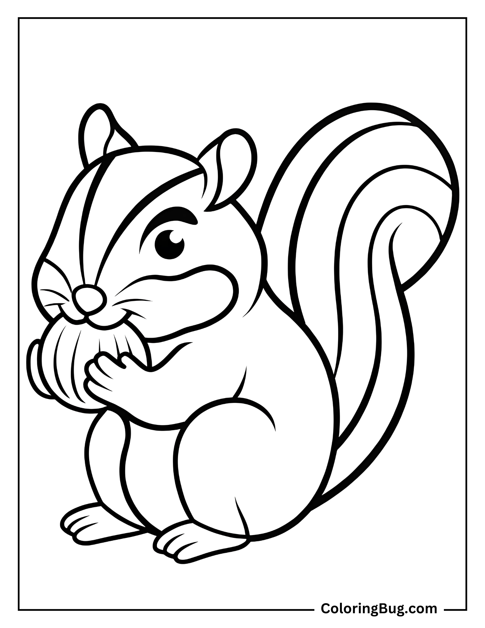 Cute Chipmunk Coloring Sheet