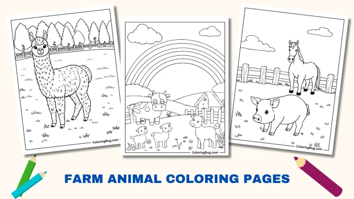 40 Farm Animals Coloring Pages (Free Printable PDFs)