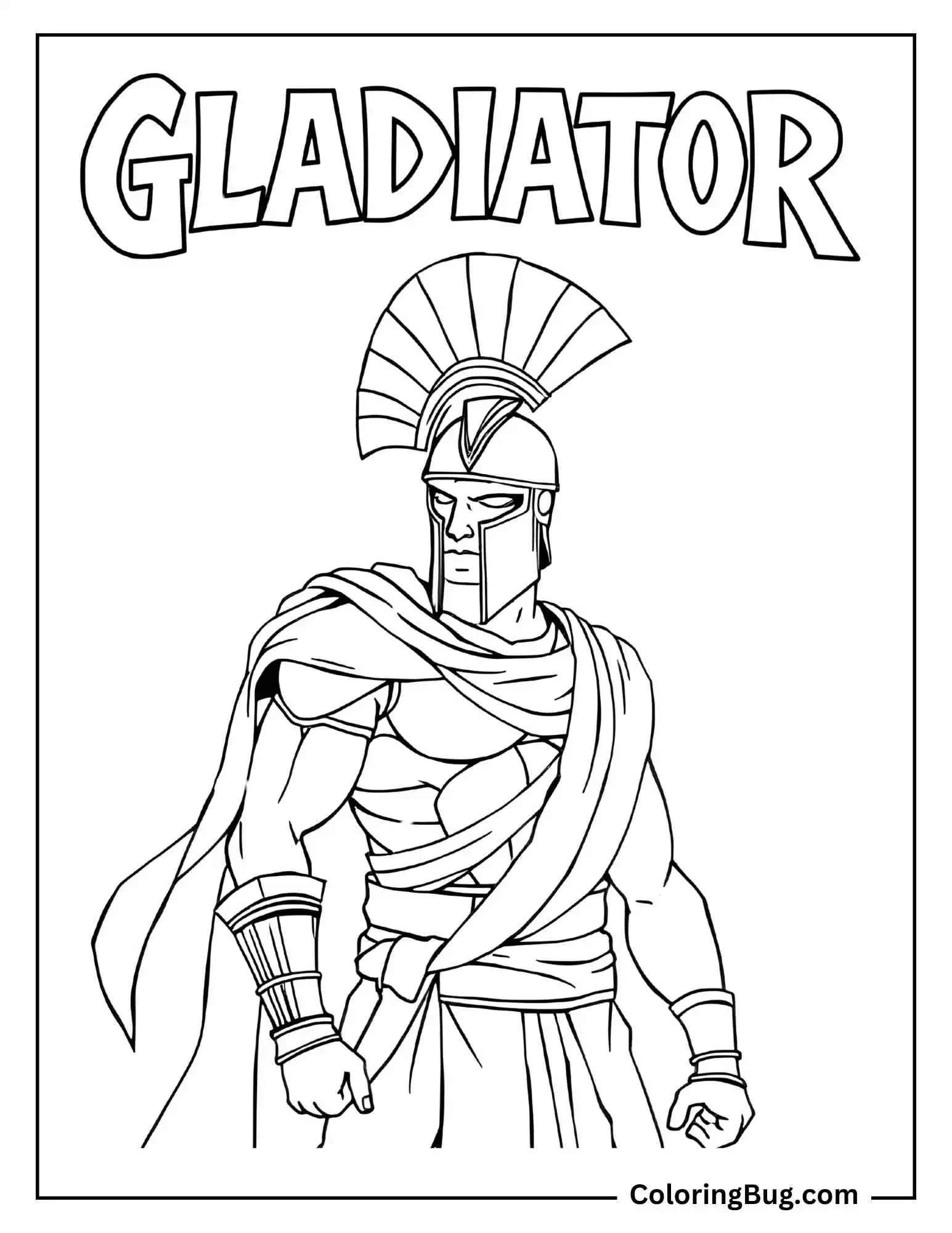 Gladiator with Text Coloring Page