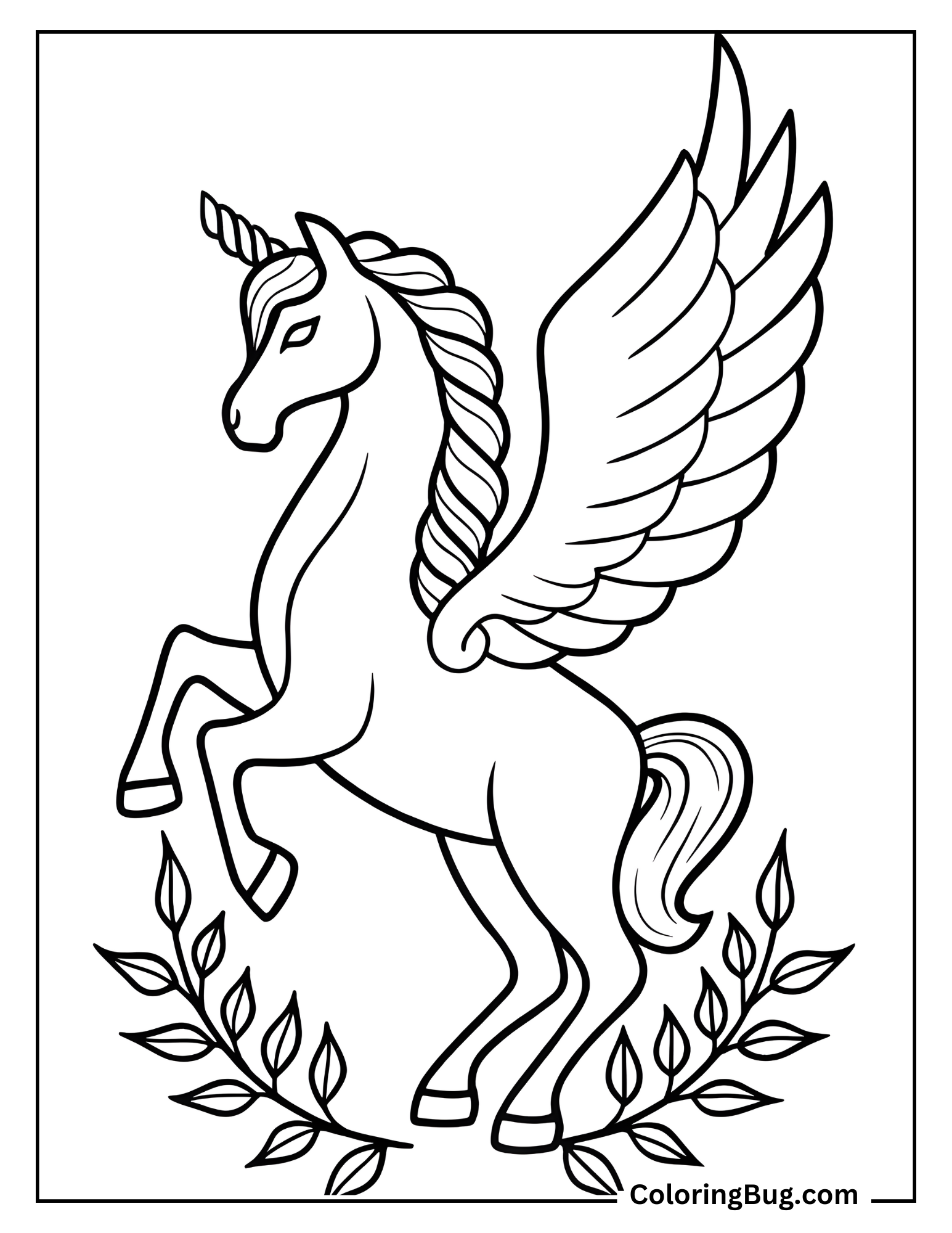 Greek Style Alicorn Coloring Sheet