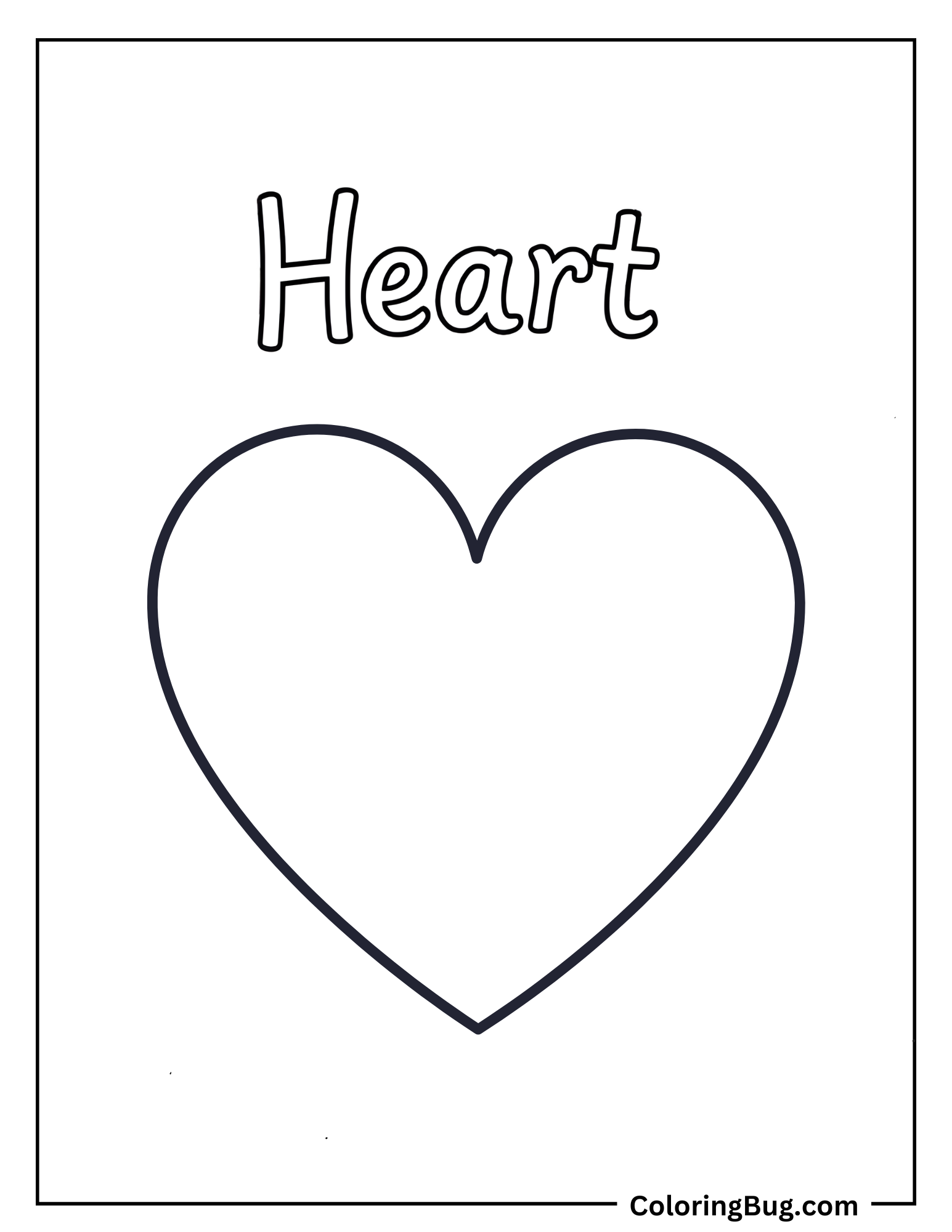 Heart With Spelling Coloring Sheet