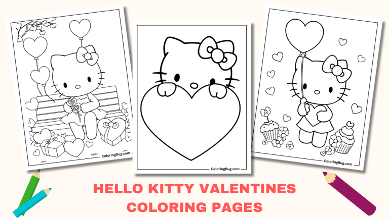 30 Hello Kitty Valentines Coloring Pages (Free Printable PDFs)
