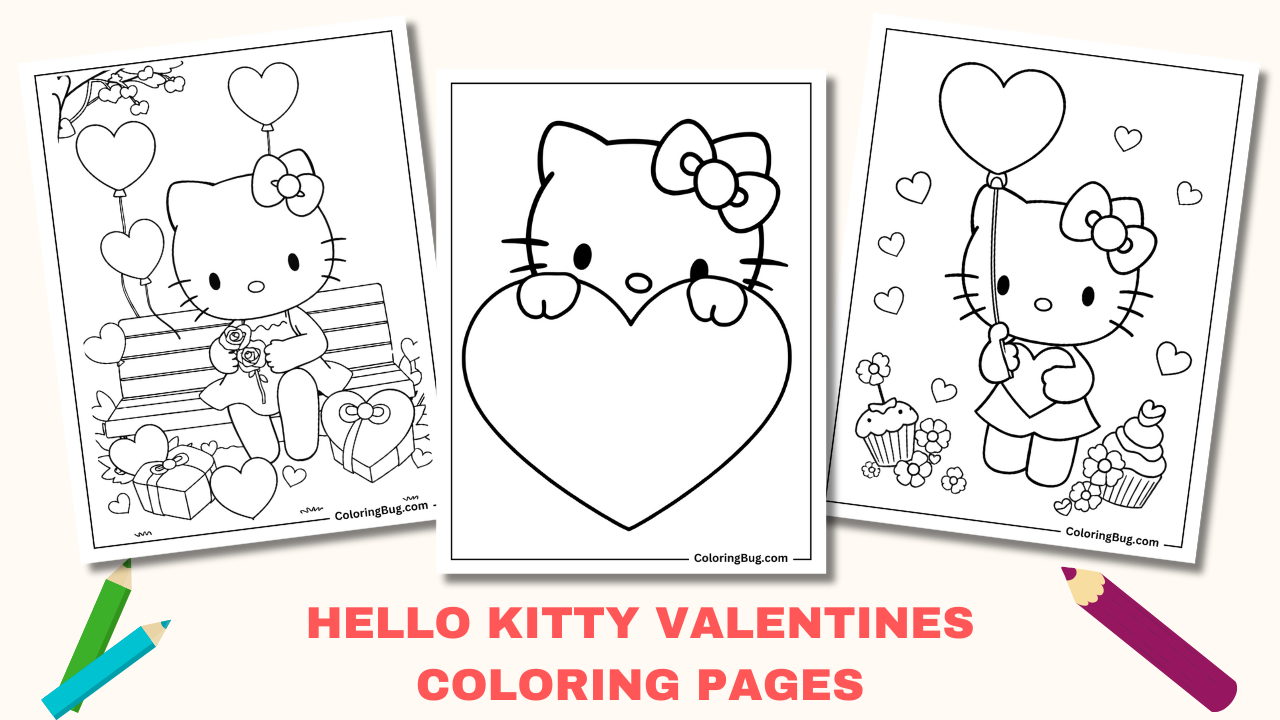 Hello Kitty Valentine Coloring Pages Coloring Home