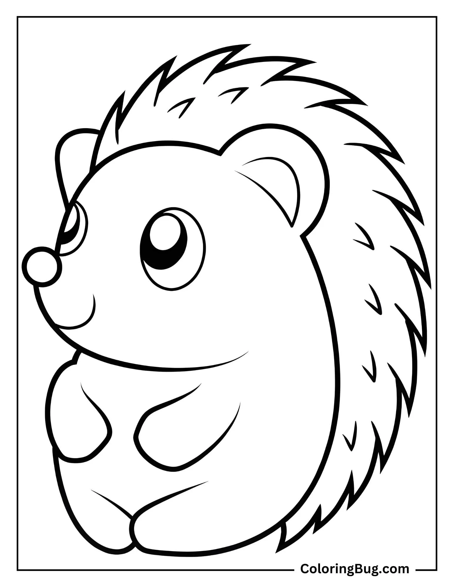 Kawaii Hedgehog coloring Sheet