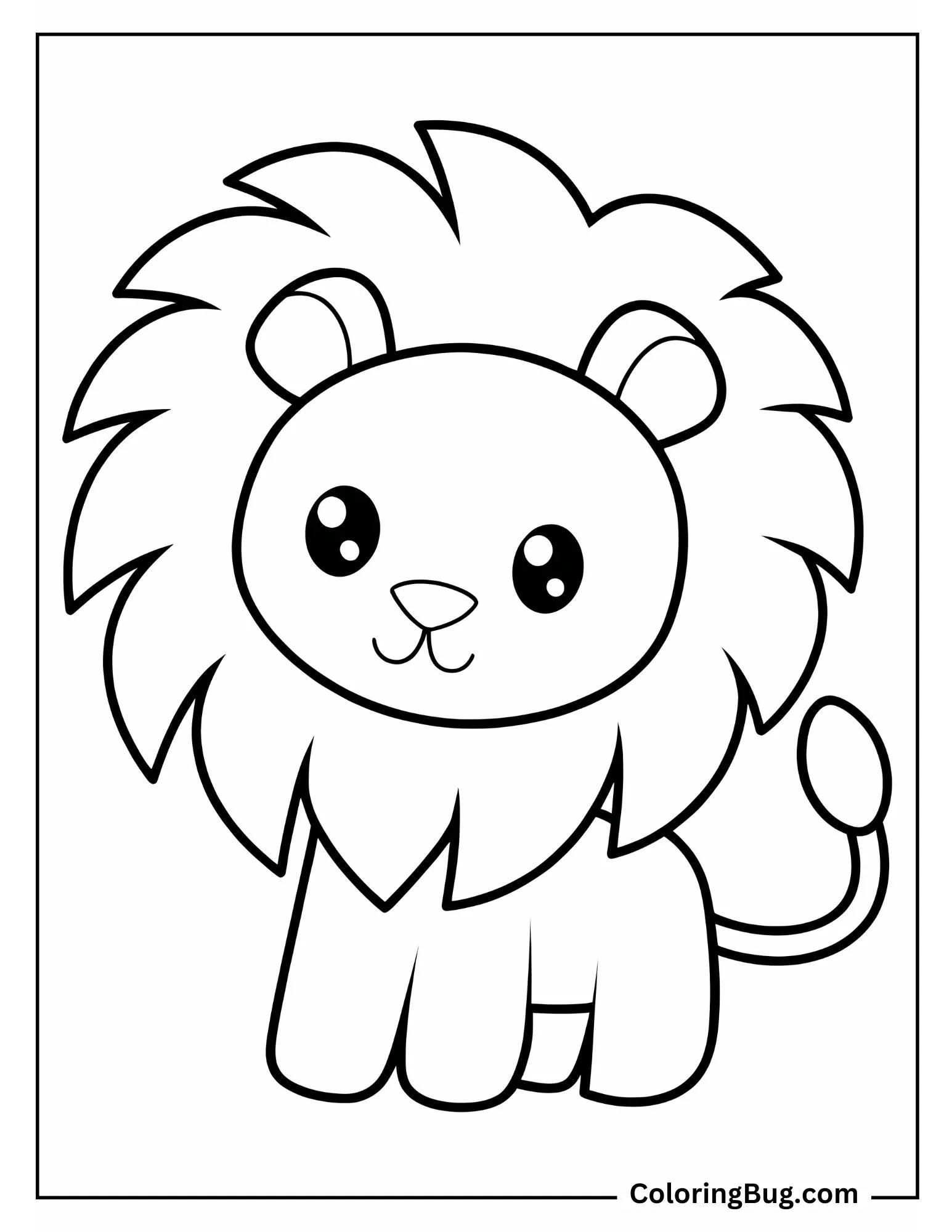 Kawaii Lion Coloring Sheet