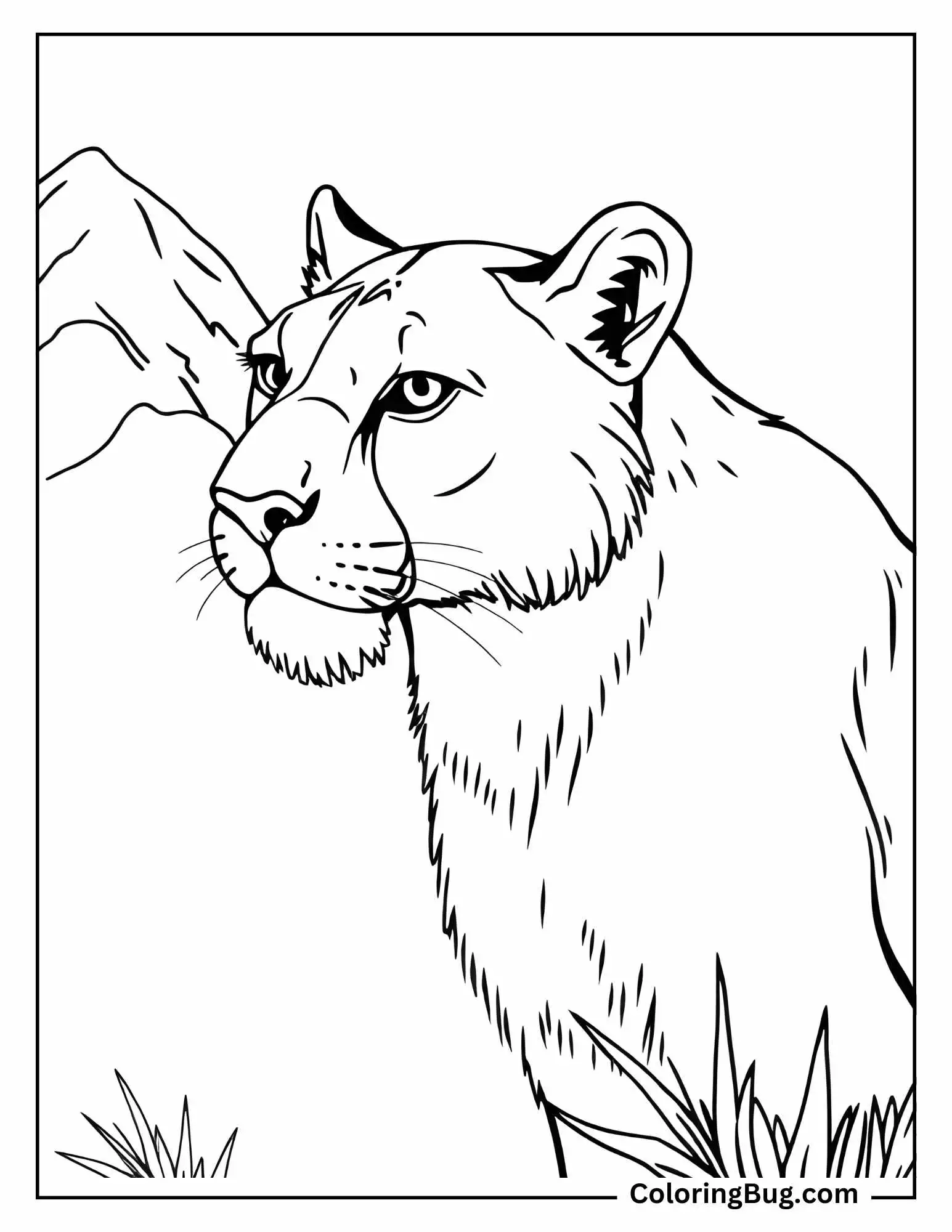 Lion Mountain Coloring Sheet