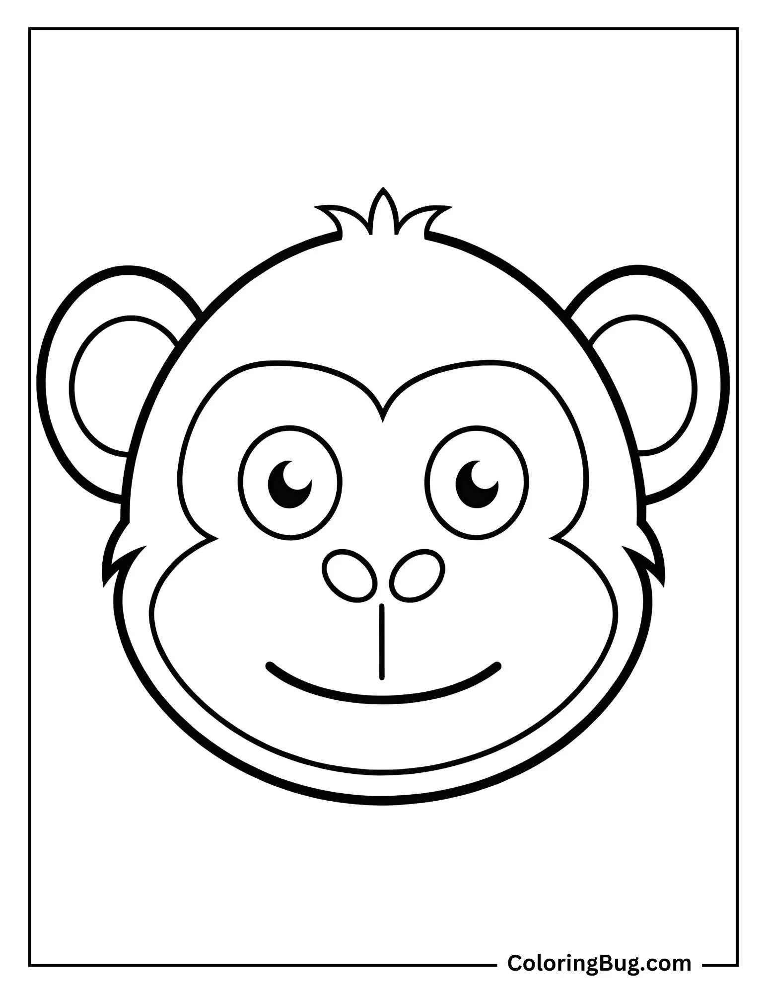 Monkey Face coloring Sheet