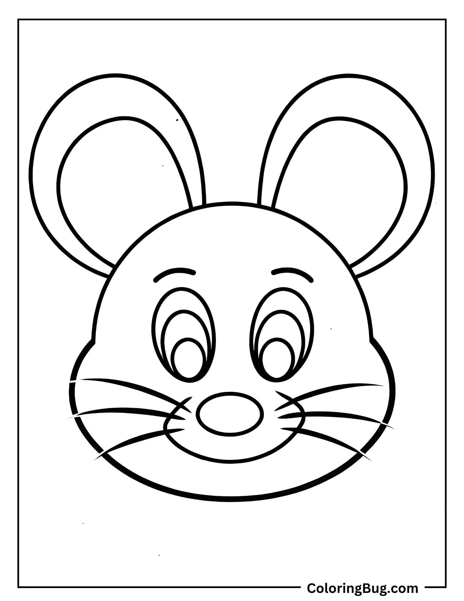Mouse Face Outline Coloring Sheet