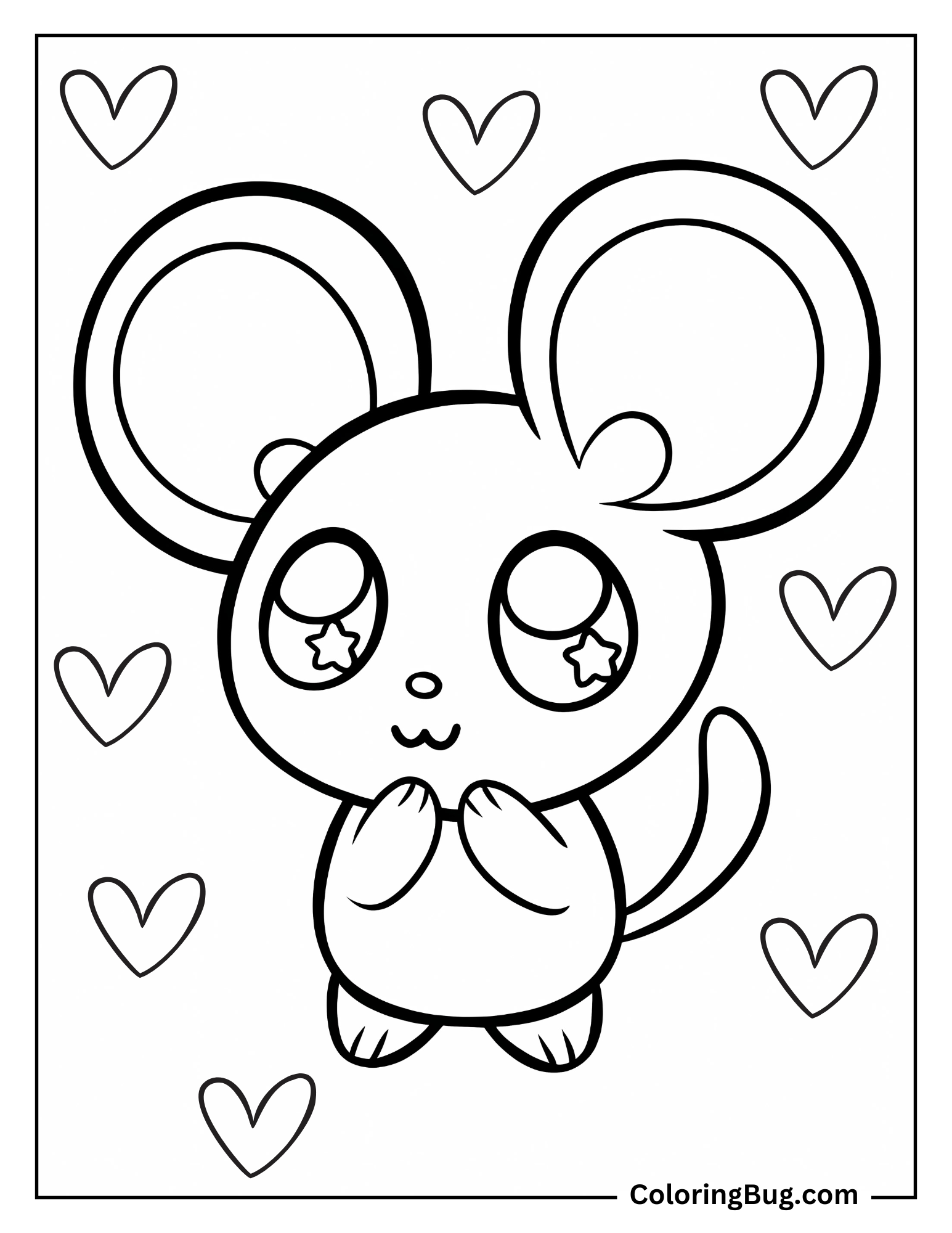 Mouse With Big Ears Coloring Sheet