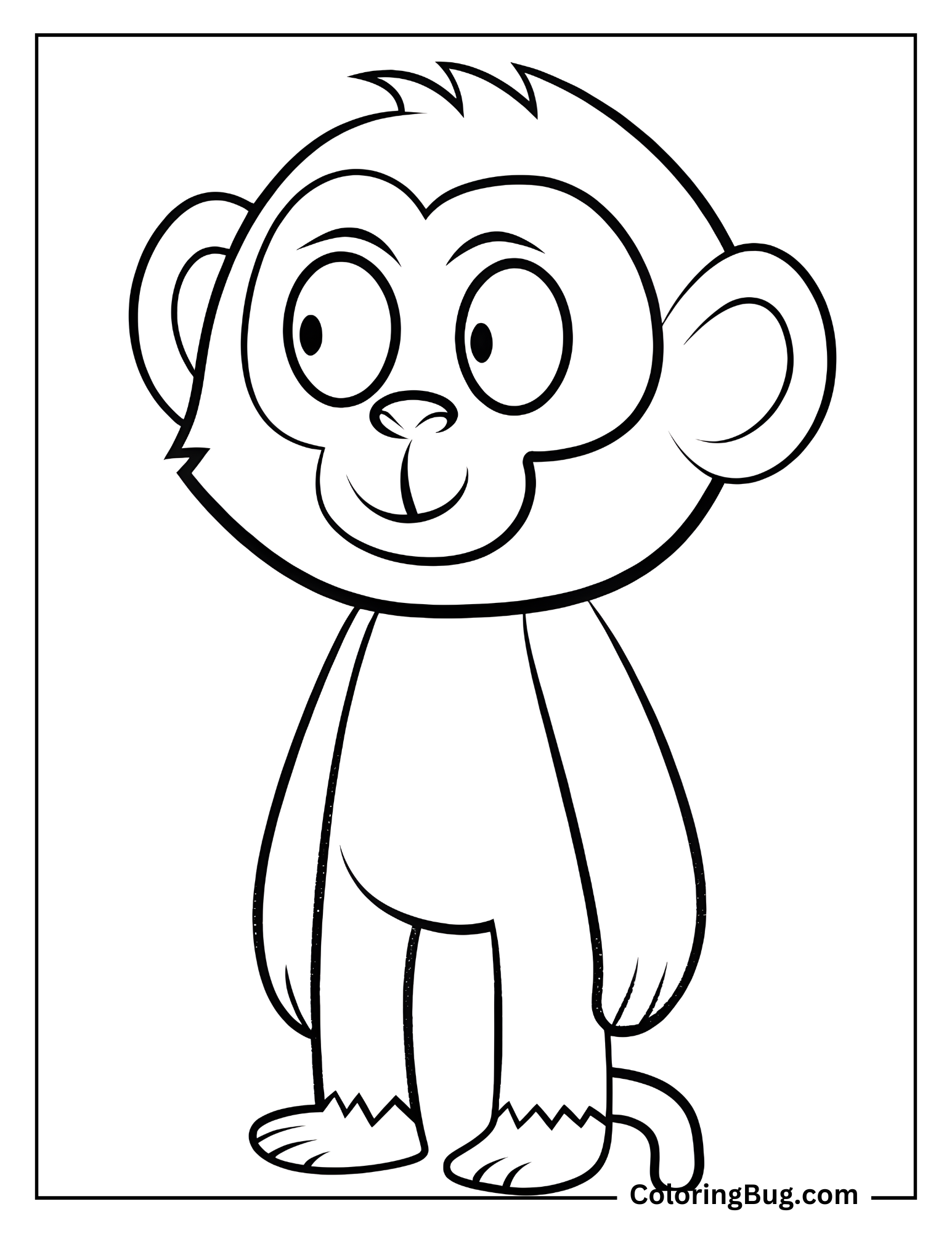 Outline of Ape Monkey Coloring Sheet